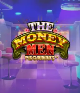 Скриншот игрового автомата The Money Men Megaways от Pragmatic Play, демонстрирующее яркий городской пейзаж с элементами хип-хоп культуры. На переднем плане расположены символы слота: золотые украшения, крутые автомобили и изображения, исполняющие рэп жесты, формирующие атмосферу настоящего хип-хоп выступления. Логотип игры The Money Men Megaways расположен в верхней части изображения, акцентируя тематику и стиль слота.